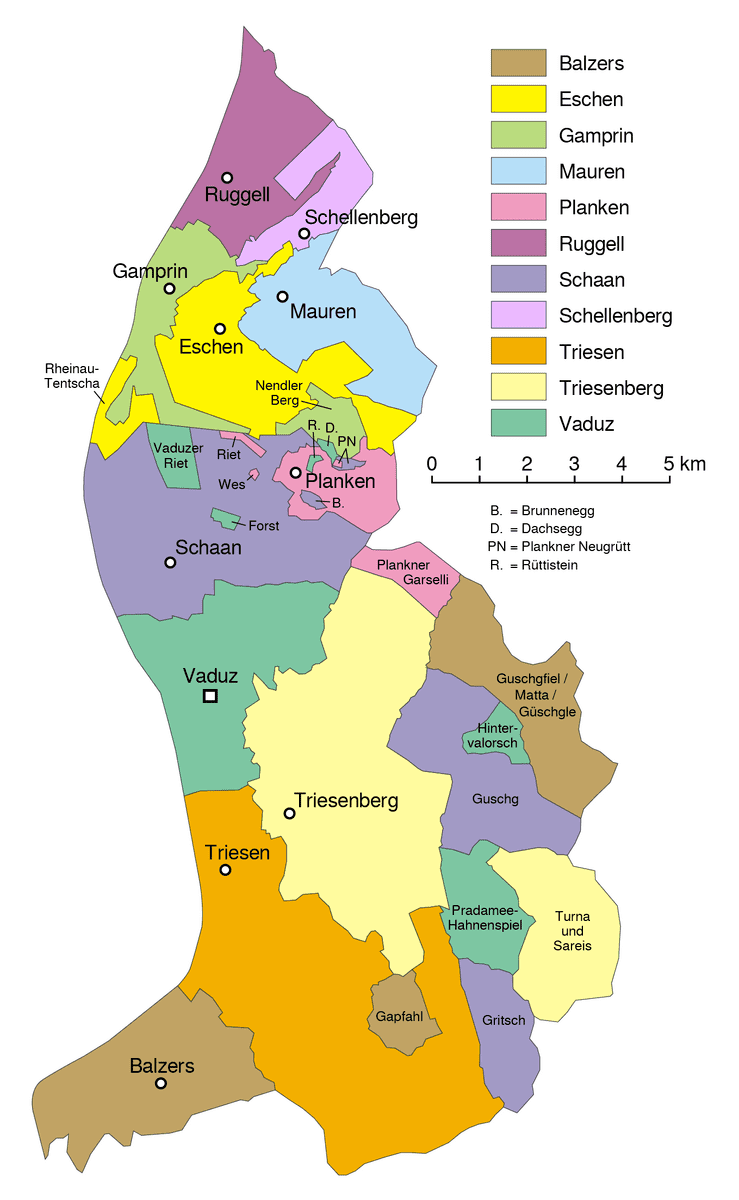 Municipalities of Liechtenstein
