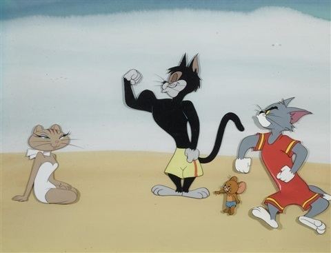 Muscle Beach Tom A celluloid of Tom and Jerry from Muscle Beach Tom by Walt Disney