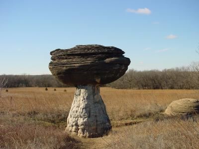 Mushroom rock The 8 Wonders of Kansas Geography A Kansas Sampler Foundation Project