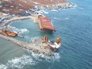 MV Canadian Miner MV Miner wreck removal from Scaterie Island almost done Nova
