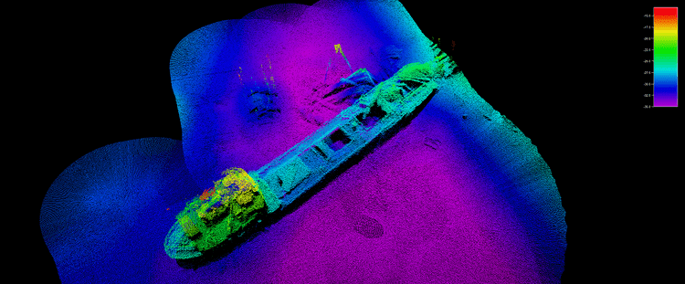MV Lake Illawarra 3D images of the MV Lake Illawarra shipwreck in the Derwent River