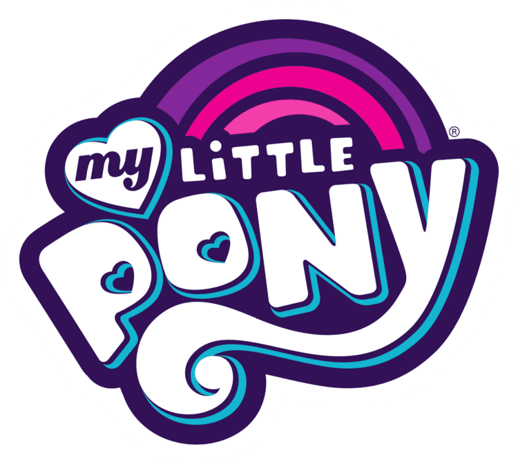 My Little Pony: Meet the Ponies movie scenes My Little Pony logo Pink letters with a pink and purple rainbow above