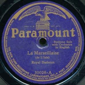 My Own United States Royal Dadmun La Marseillaise My Own United States Shellac at