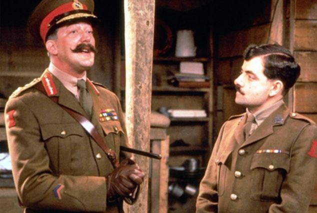 My Song Goes Forth movie scenes In action Stephen Fry and Rowan Atikinson in Blackadder Goes Forth 1989