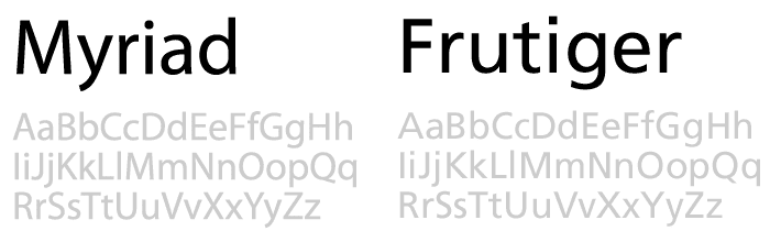 segoe ui font vs myriad pro