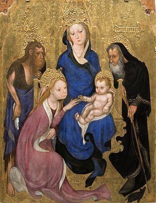 Mystical Marriage of Saint Catherine (Michelino da Besozzo) httpsuploadwikimediaorgwikipediacommonsthu