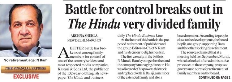 N. Ravi Indian Express vs The Hindu N Ram vs N Ravi sans serif
