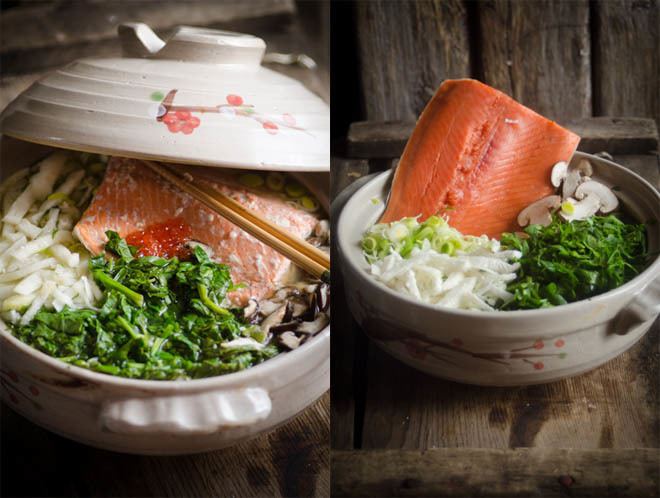 Nabemono Nabemono Japanese Salmon Miso and Shiitake Hot Pot Nourished Kitchen