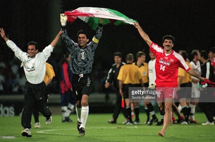 Nader Mohammadkhani Abedzadeh with Nader Mohammadkhani after Iran USA Match