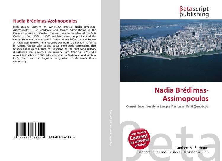 Nadia Brédimas-Assimopoulos Nadia BrdimasAssimopoulos 9786133018914 6133018917