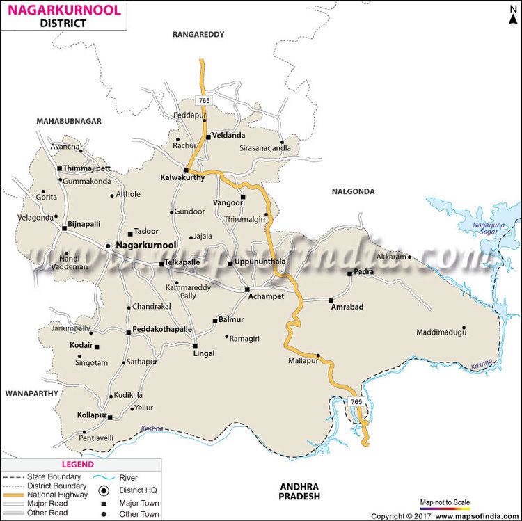 Nagarkurnool district Nagarkurnool District Map Telangana