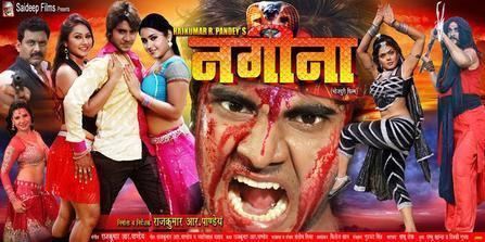 Pradeep Pandey "Chintu", Rinku Ghosh, and the other cast in the movie poster of the 2014 film, Nagina