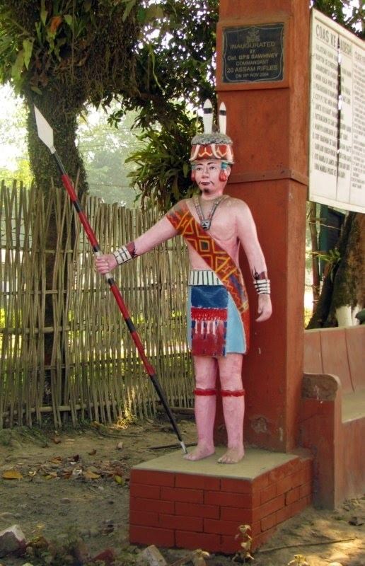 Naginimora Panoramio Photo of Naga warrior statue at the check post India