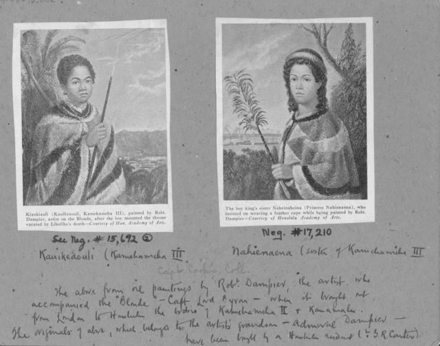 Nahienaena III King of Hawaii 18131854 and his sister Nahienaena Princess
