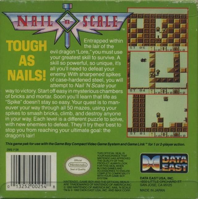 Nail 'n' Scale Nail 39N Scale Box Shot for Game Boy GameFAQs