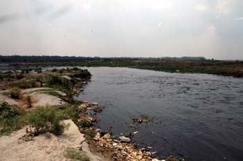 Najafgarh drain Najafgarh drain polluted water flow into river Yamuna Flickr