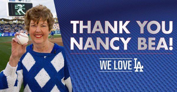 Nancy Bea Los Angeles Dodgers on Twitter quotThank you Nancy Bea
