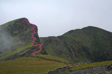 Nantlle Ridge Nantlle Ridge from Y Garn showing route of ascent Photo Walking
