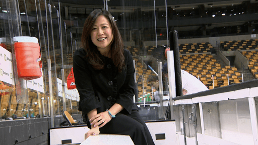 Naoko Funayama OffIce with Bruins Rinkside Reporter Naoko Funayama The