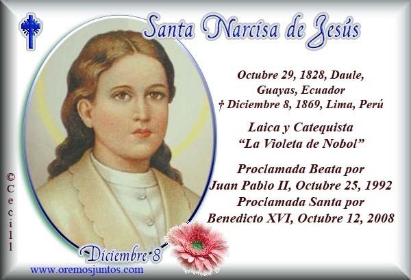 Narcisa de Jesús Canonizacin de Narcisa de Jess Martillo y Morn