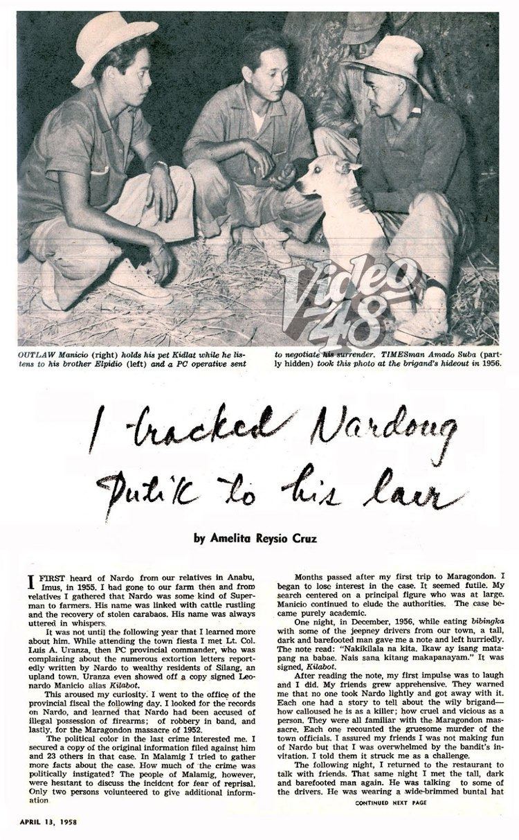Nardong Putik I TRACKED NARDONG PUTIK TO HIS LAIRquot APRIL 13 1958