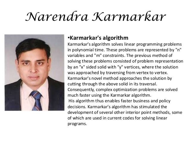 Narendra Karmarkar Indian Mathematicians