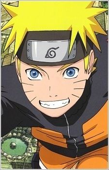 Naruto Uzumaki smiling closely and wearing his trademark orange and black ninja attire.