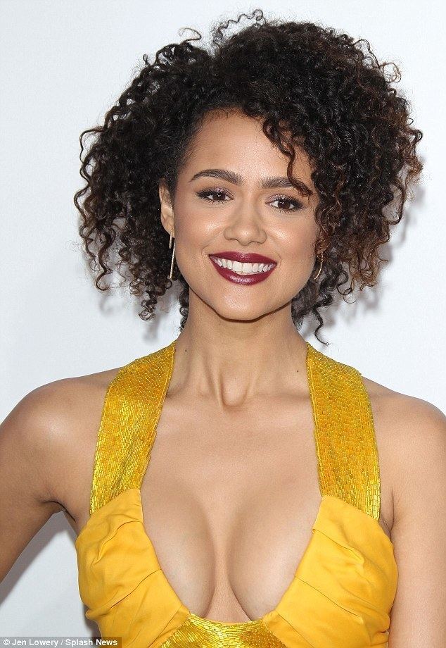 Nathalie Emmanuel Nathalie Emmanuel goes for extreme cleavage in a yellow