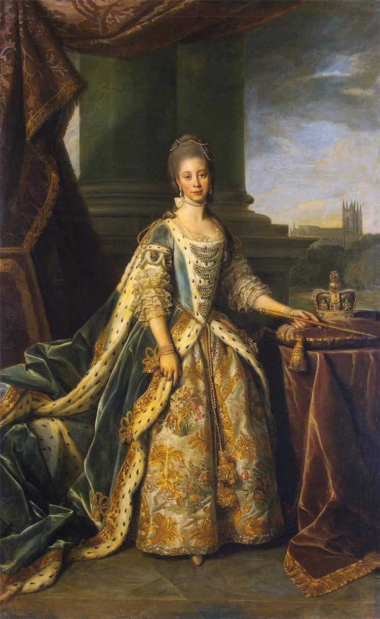 Nathaniel Dance-Holland 1773 Queen Charlotte in court dress by Sir Nathaniel Dance