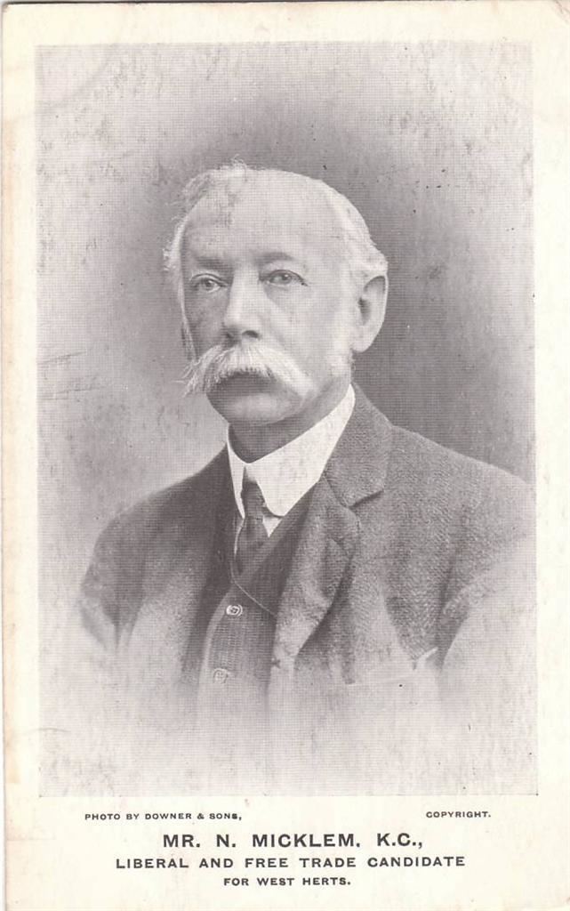 Nathaniel Micklem (politician) FileNathaniel Micklem 1906 postcardjpg Wikipedia