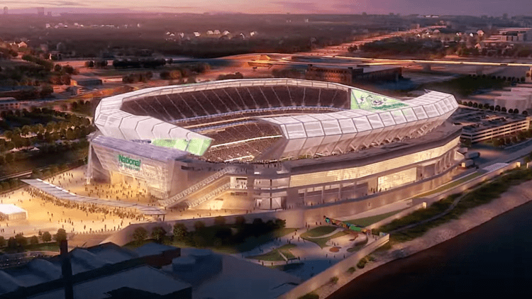 National Car Rental Field St Louis releases video of proposed NFL stadium renderings NFL
