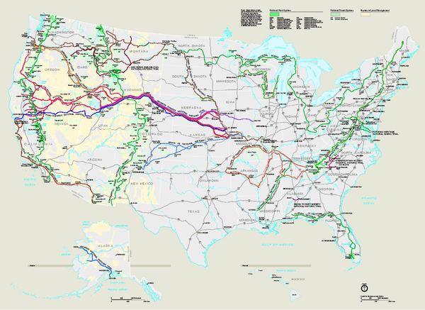 National Trails System National Trails System Map United States mappery