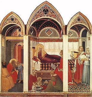 Nativity of the Virgin (Pietro Lorenzetti) httpsuploadwikimediaorgwikipediacommonsthu