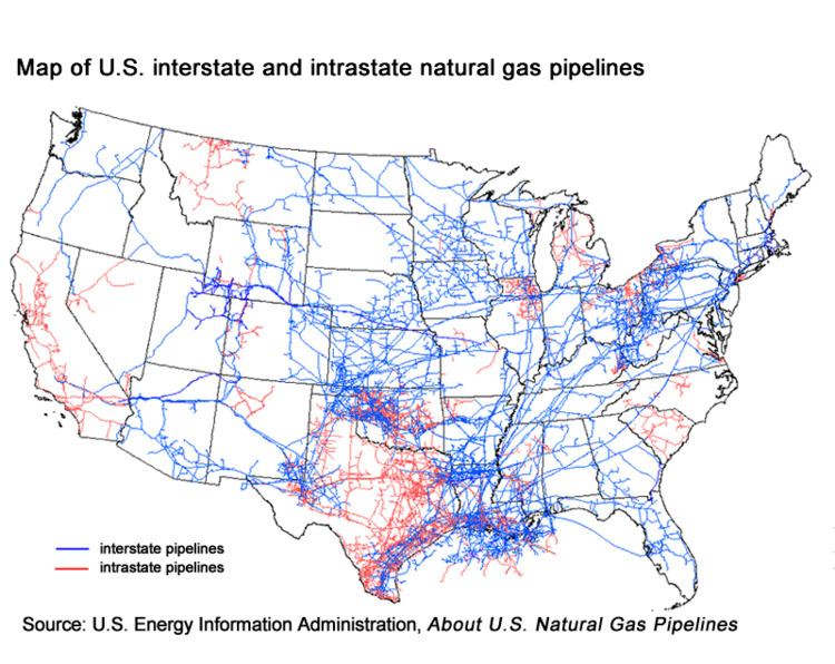 Natural gas pipeline system in the United States
