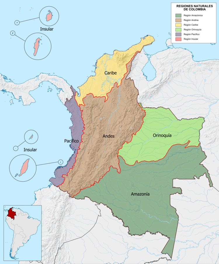 Natural regions of Colombia