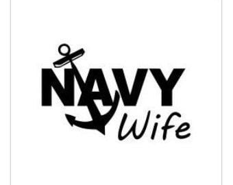 Navy Wife Navy wife decal Etsy