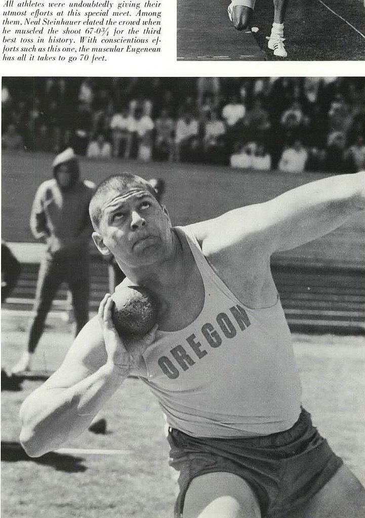 Neal Steinhauer 1966 Oregon track athlete Neal Steinhauer throws a shot Flickr