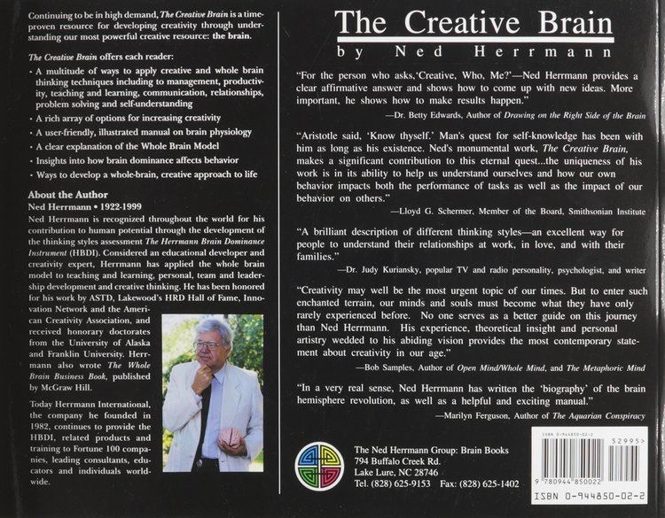 Back cover of the book "The Creative Brain" by Ned Herrmann