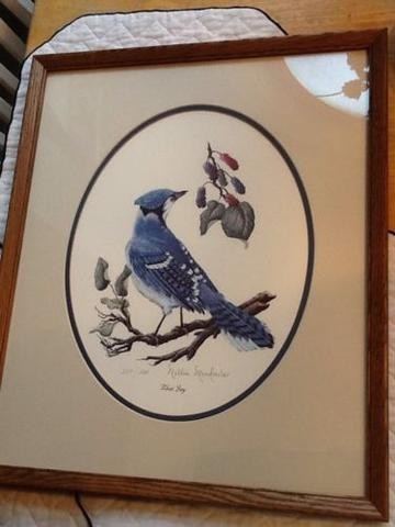Nellie Meadows Beautiful Nellie Meadows Hand Numbered and Signed Print Blue Jay