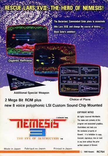 Nemesis 3: The Eve of Destruction Nemesis 3 Box Shot for MSX GameFAQs