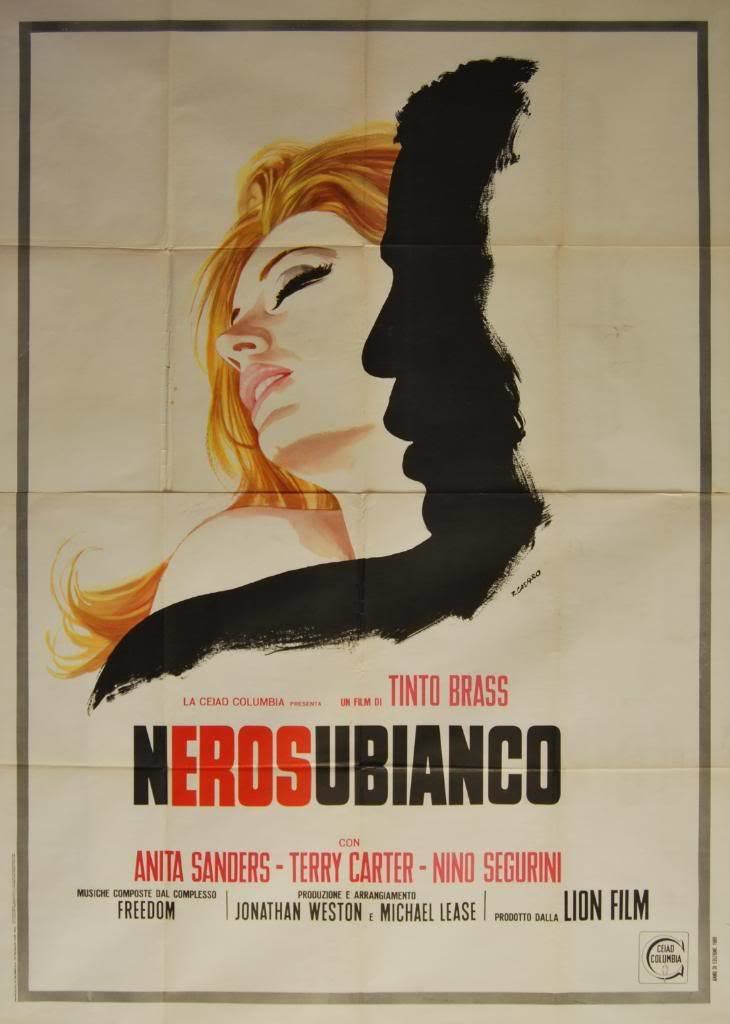 Nerosubianco manifesto 4F film NEROSUBIANCO Anita Sanders Tinto Brass 1969 art