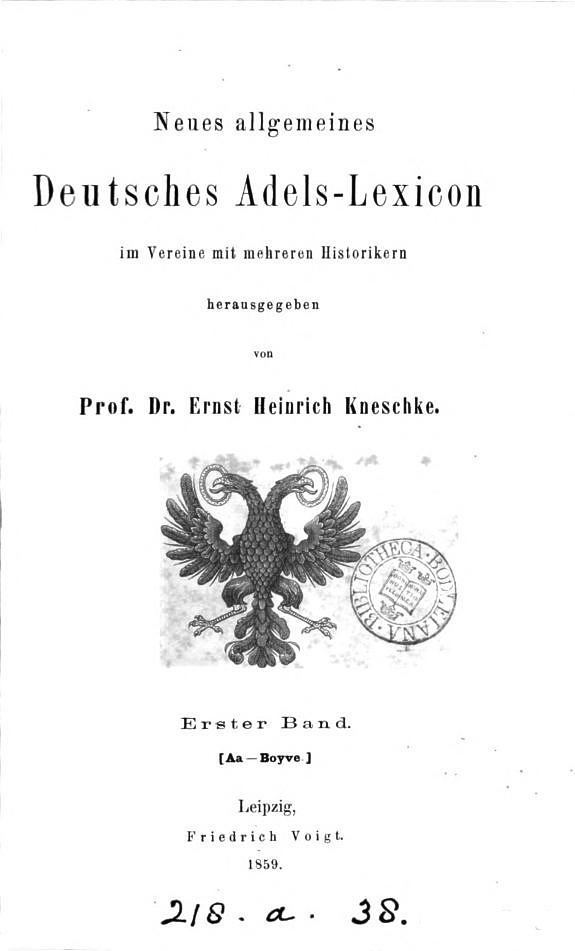 Neues allgemeines deutsches Adels-Lexicon