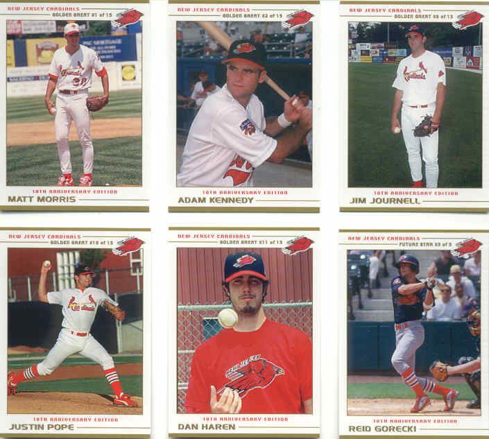 New Jersey Cardinals 2003 Minor League Trading Card Team Sets NZ