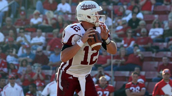 New Mexico State Aggies football 20062008 New Mexico State White on Red Uniform