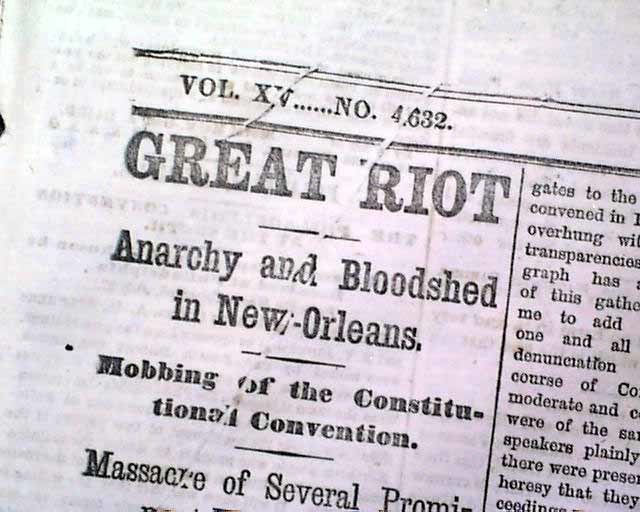 New Orleans riot Black ThenJuly 30 1866 The New Orleans Riot occurred Black Then