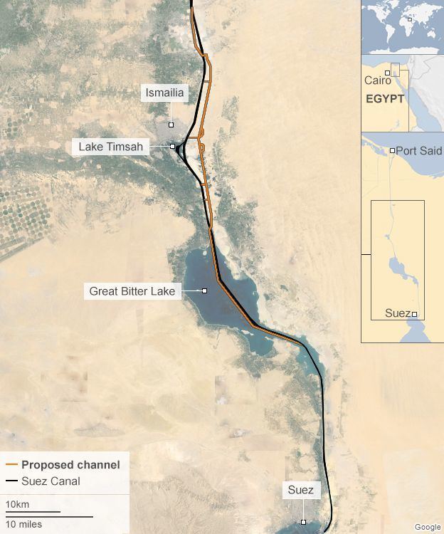 New Suez Canal Egypt holds trial run on second Suez Canal BBC News