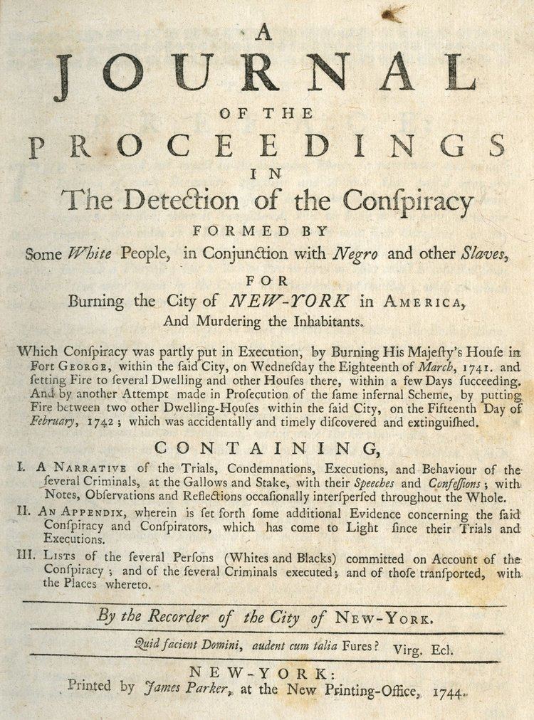 New York Conspiracy of 1741 The New York Conspiracy of 1741 The Gilder Lehrman Institute of