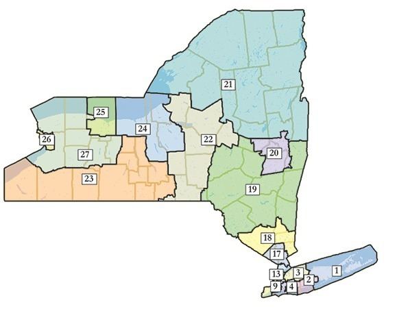 New York's 21st congressional district New Congressional districts approved in New York WBFO