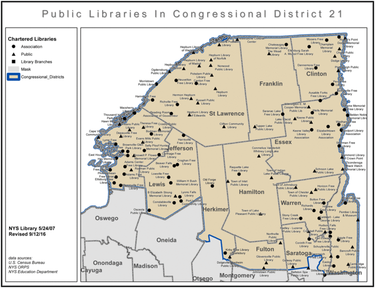 New York's 21st congressional district Libraries in New York Congressional District 21 Library Development