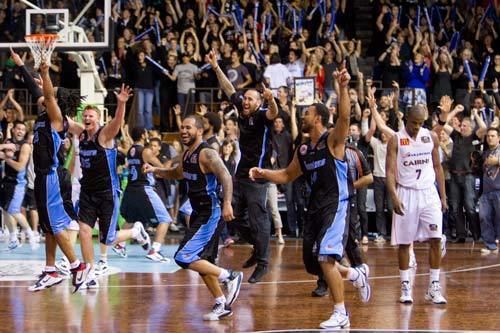 New Zealand Breakers New Zealand Breakers celebrate their win Australia and New Zealand